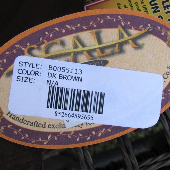 Scala Paper Straw Braided Wide Sun Hat Beach Handcrafted NWT - Picture 10 of 10